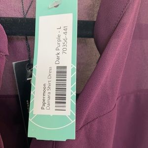 Papermoon dark purple shirt dress - size Large